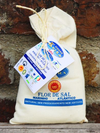 Flor de Sal/ Meersalz - 250g im Stoff-Säckchen 