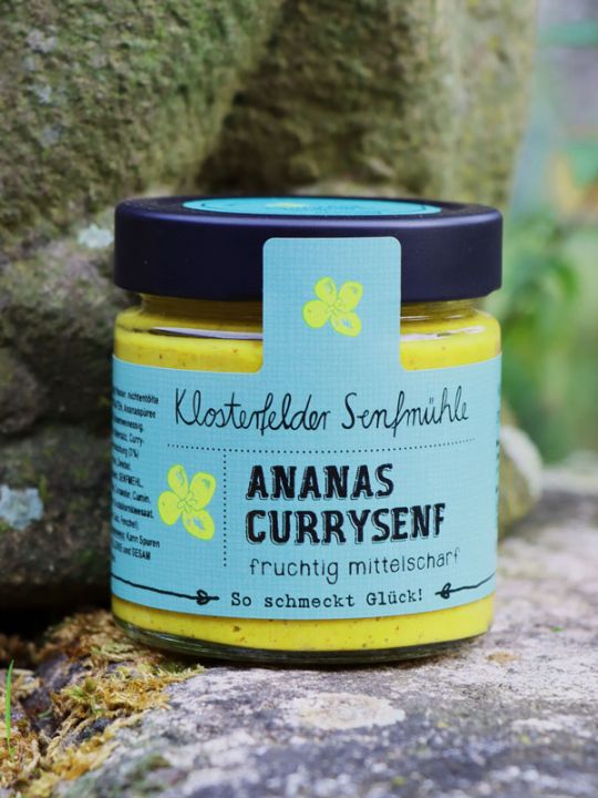 Ananas-Curry Senf - lieblich/mittelscharf - 190 ml 